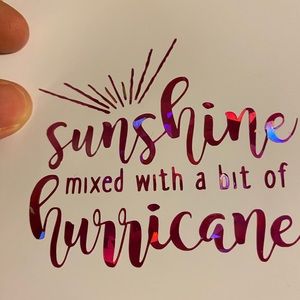 Hot pink holographic decal